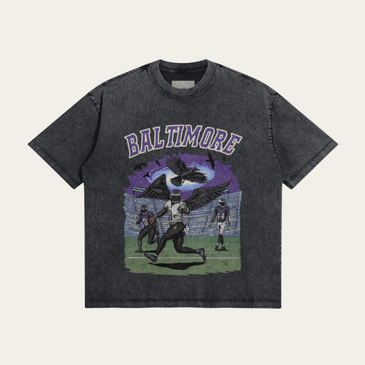 Lamar Jackson Vintage Heavyweight T-Shirt - Baltimore Ravens Vintage Gear