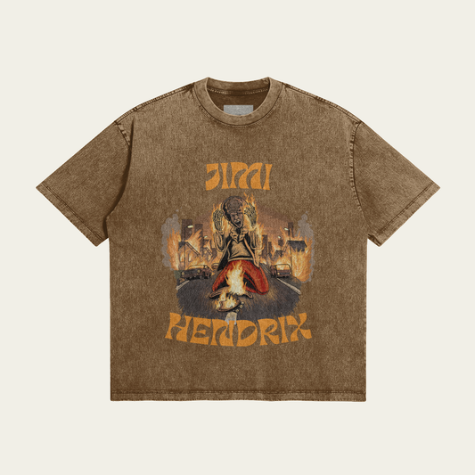 Jimi Hendrix Vintage Heavyweight T-Shirt - Psychedelic Rock & Roll Shirt