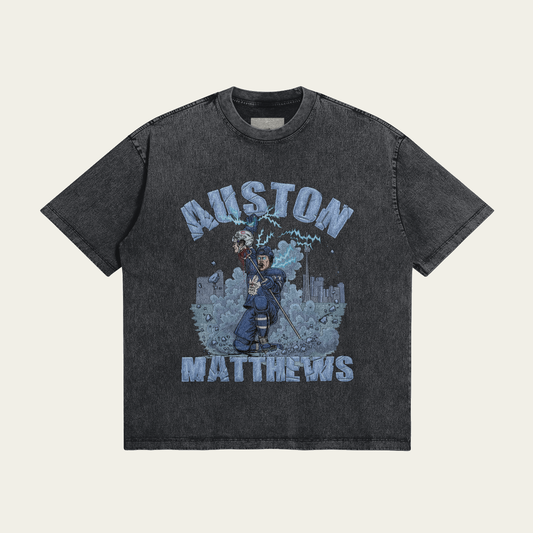 Auston Matthews Vintage Heavyweight T-Shirt - Toronto Maple Leafs NHL Star